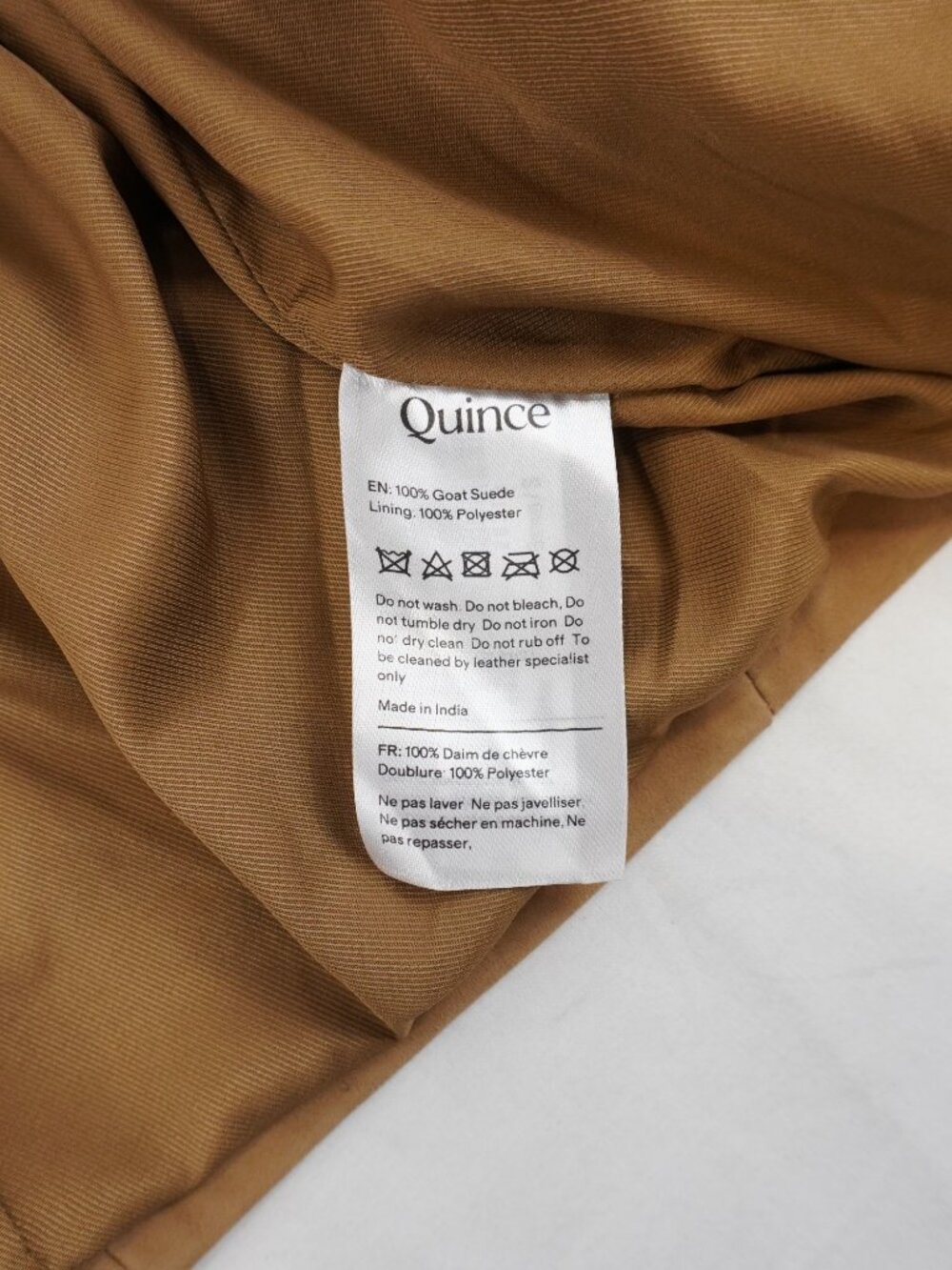 Quince Suede Full-Zip Biker Jacket In Pecan Brown - Women's Size Small - NWT - Picture 6 of 8